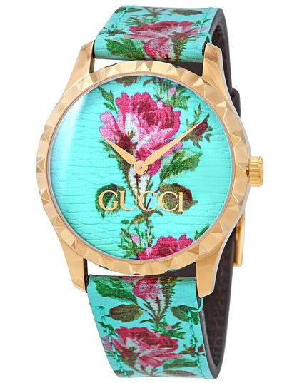 GUCCI G-Timeless Aqua Floral Print YA1264085 Kadın Kol Saati