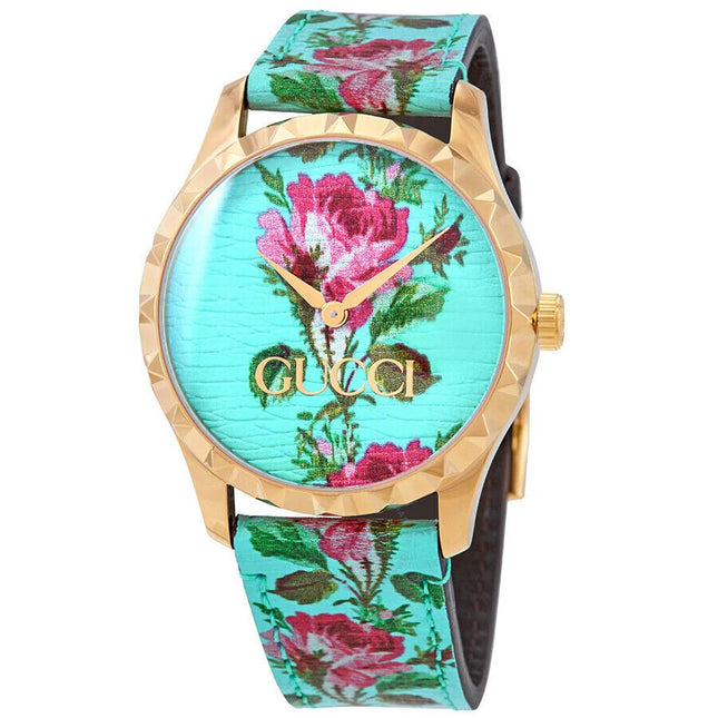 GUCCI G-Timeless Aqua Floral Print YA1264085 Kadın Kol Saati