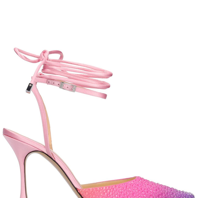 Mach & Mach 100mm Crystalized satin pumps