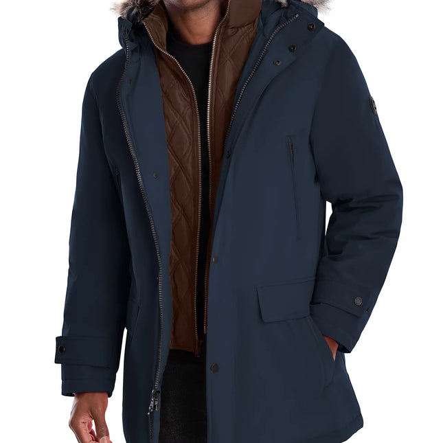 Michael Kors Men's Hooded Bib Snorkel Parka Coat