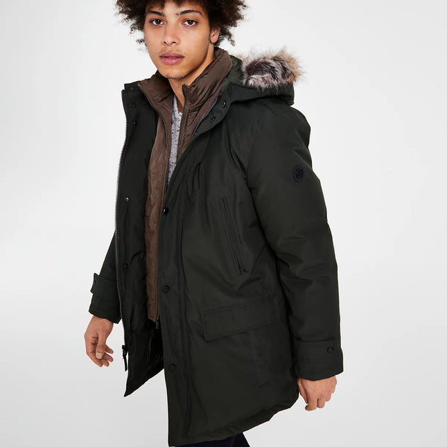 Michael Kors Men's Hooded Bib Snorkel Parka Coat