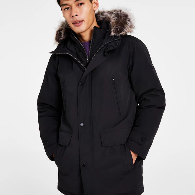 Michael Kors Men's Hooded Bib Snorkel Parka Coat