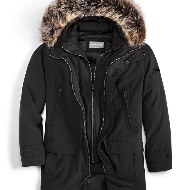 Michael Kors Men's Hooded Bib Snorkel Parka Coat