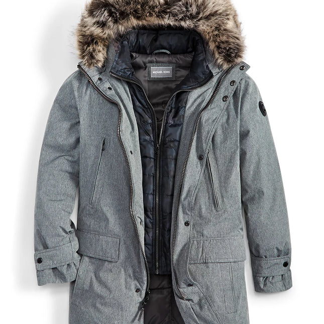 Michael Kors Men's Hooded Bib Snorkel Parka Coat