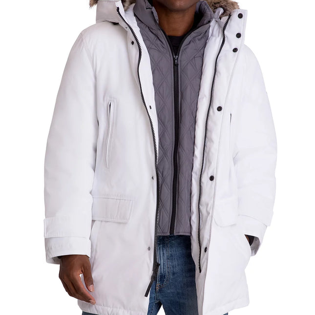 Michael Kors Men's Hooded Bib Snorkel Parka Coat