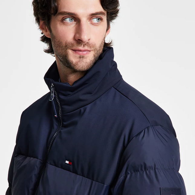 Tommy Hilfiger Men's Mixed-Media Puffer Jacket