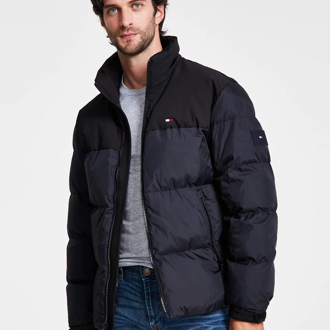 Tommy Hilfiger Men's Mixed-Media Puffer Jacket