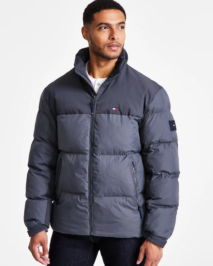 Tommy Hilfiger Men's Mixed-Media Puffer Jacket