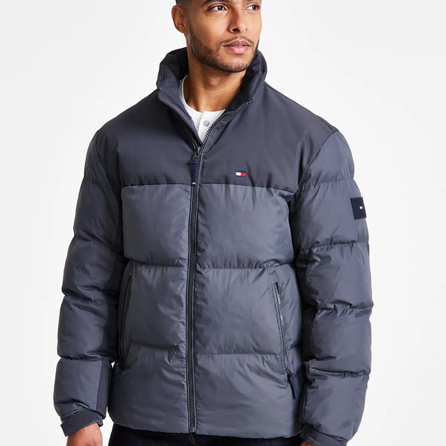 Tommy Hilfiger Men's Mixed-Media Puffer Jacket