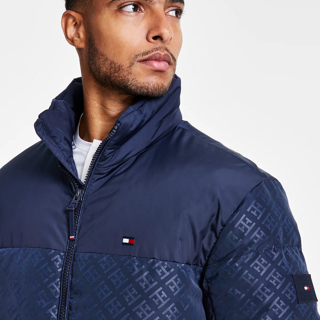 Tommy Hilfiger Men's Mixed-Media Puffer Jacket