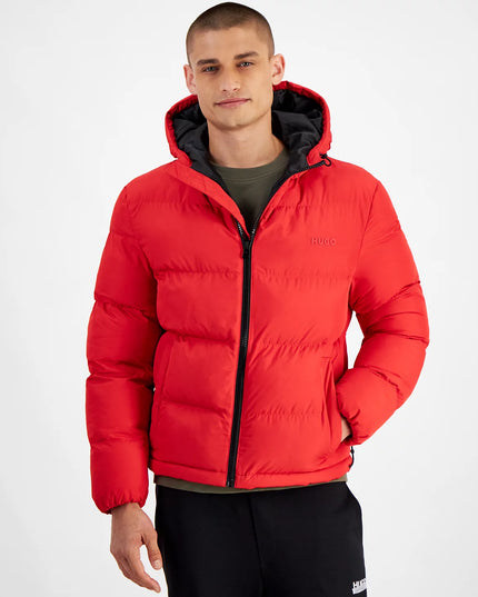 Hugo Boss Men's Beazly Slim-Fit Quilted Full-Zip Hooded Puffer Jacket