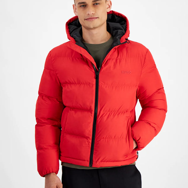 Hugo Boss Men's Beazly Slim-Fit Quilted Full-Zip Hooded Puffer Jacket