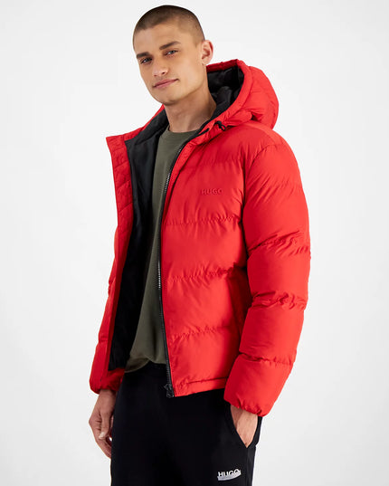 Hugo Boss Men's Beazly Slim-Fit Quilted Full-Zip Hooded Puffer Jacket