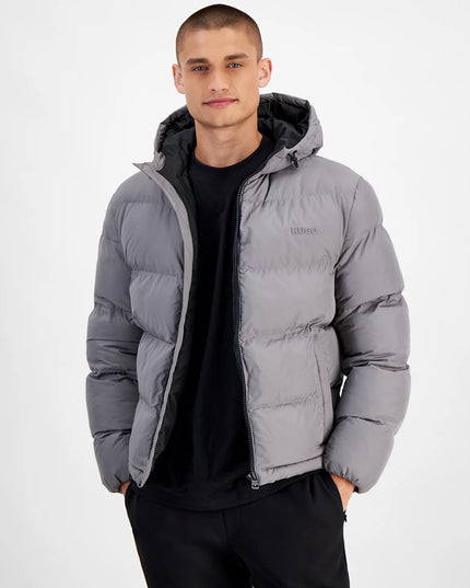 Hugo Boss Men's Beazly Slim-Fit Quilted Full-Zip Hooded Puffer Jacket