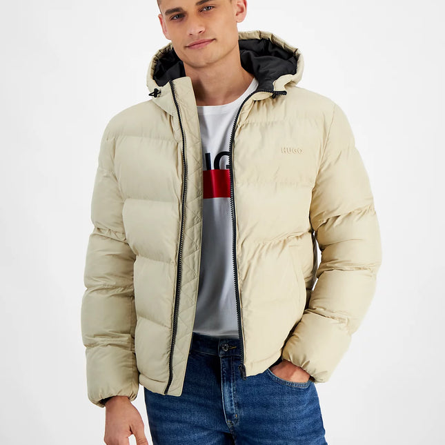 Hugo Boss Men's Beazly Slim-Fit Quilted Full-Zip Hooded Puffer Jacket