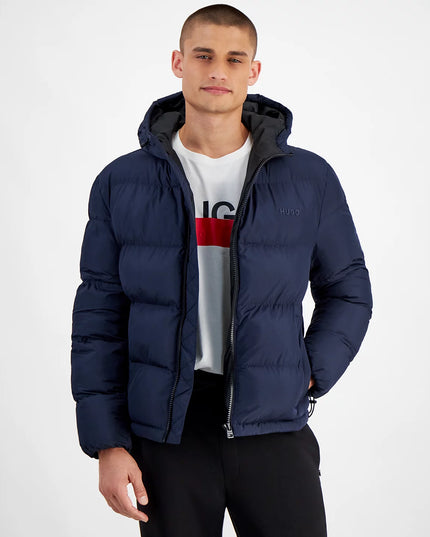 Hugo Boss Men's Beazly Slim-Fit Quilted Full-Zip Hooded Puffer Jacket