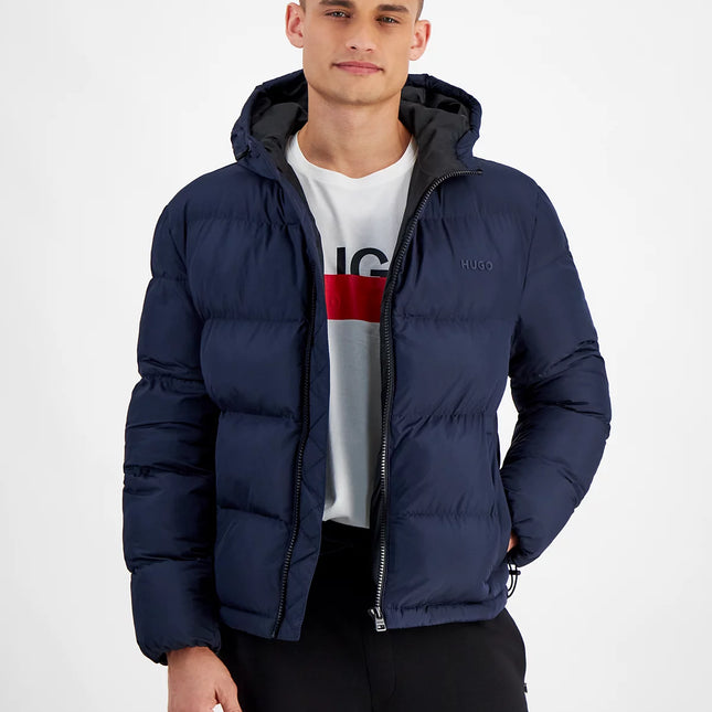 Hugo Boss Men's Beazly Slim-Fit Quilted Full-Zip Hooded Puffer Jacket