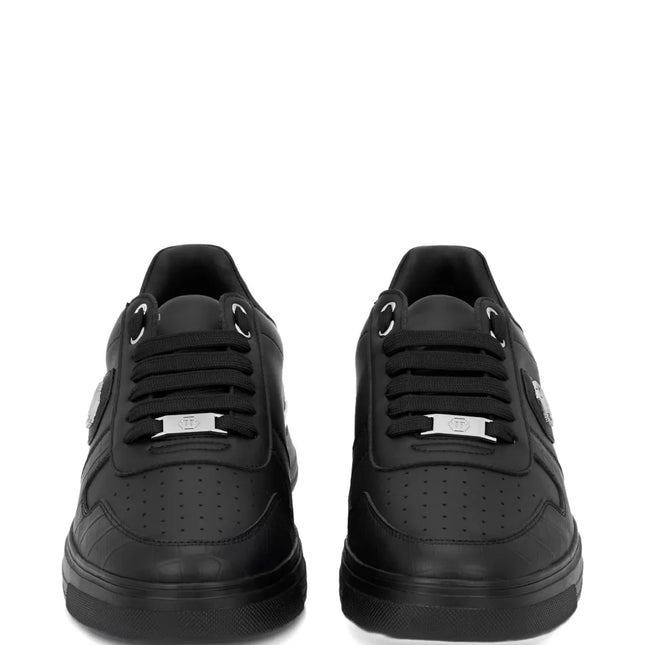 Philipp Plein logo plaque leather trainers