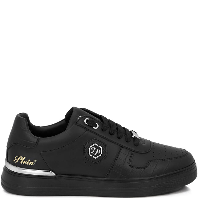 Philipp Plein logo plaque leather trainers
