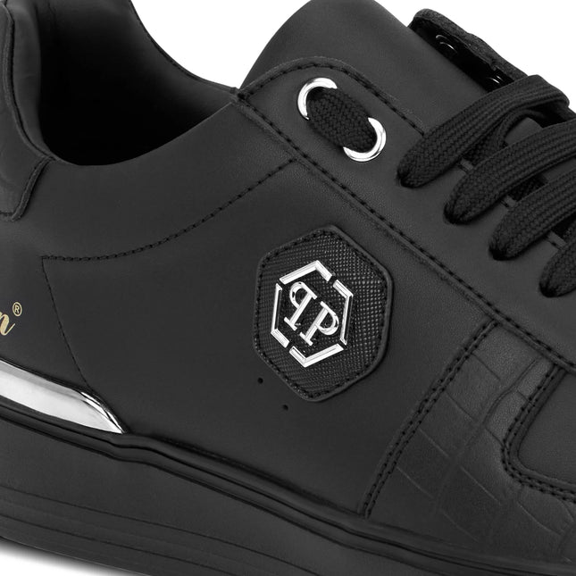 Philipp Plein logo plaque leather trainers