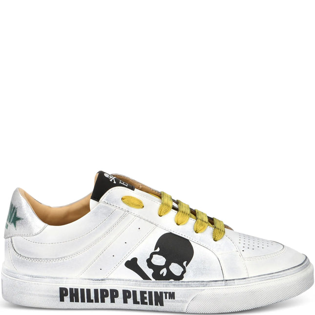 Philipp Plein skull leather low-top trainers