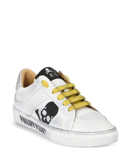 Philipp Plein skull leather low-top trainers