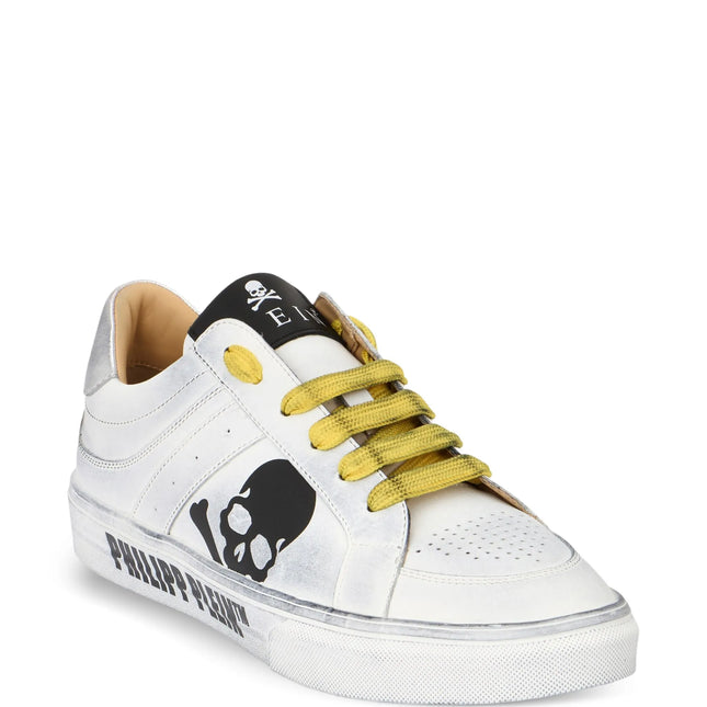 Philipp Plein skull leather low-top trainers
