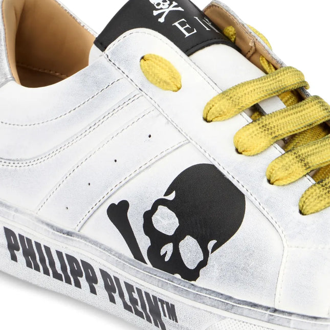 Philipp Plein skull leather low-top trainers