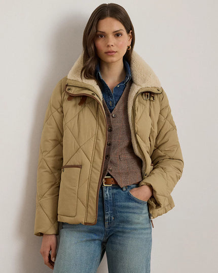 Lauren Ralph Lauren Women's Faux-Fur-Collar Diamond Quilted Jacket