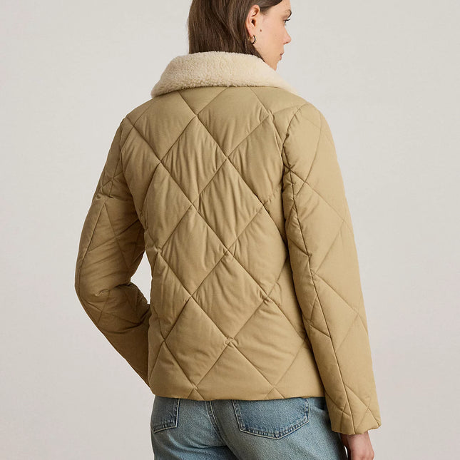 Lauren Ralph Lauren Women's Faux-Fur-Collar Diamond Quilted Jacket