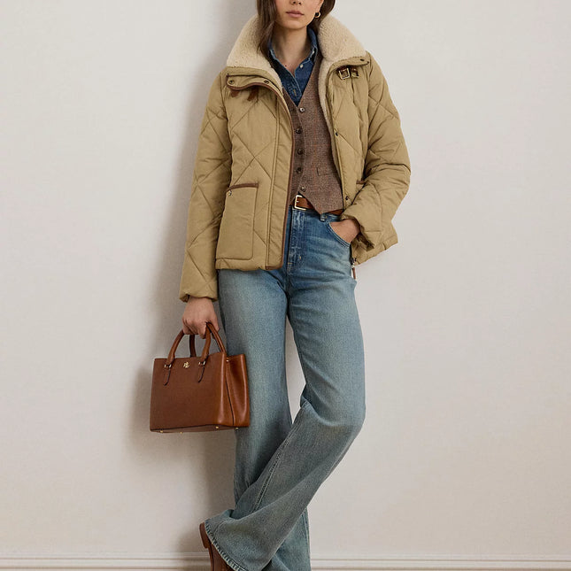 Lauren Ralph Lauren Women's Faux-Fur-Collar Diamond Quilted Jacket