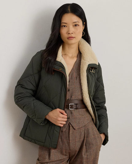 Lauren Ralph Lauren Women's Faux-Fur-Collar Diamond Quilted Jacket
