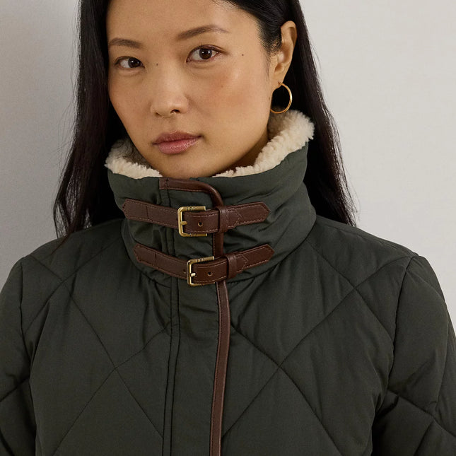 Lauren Ralph Lauren Women's Faux-Fur-Collar Diamond Quilted Jacket