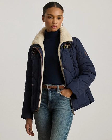 Lauren Ralph Lauren Women's Faux-Fur-Collar Diamond Quilted Jacket