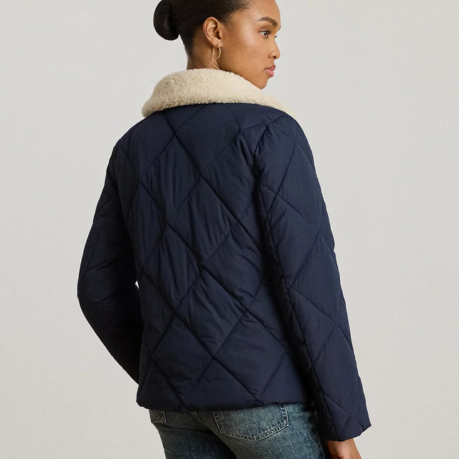 Lauren Ralph Lauren Women's Faux-Fur-Collar Diamond Quilted Jacket