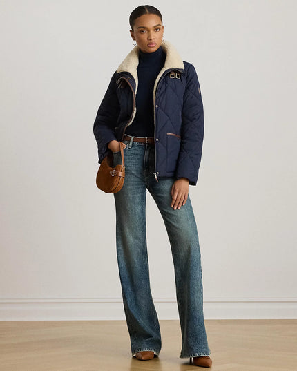 Lauren Ralph Lauren Women's Faux-Fur-Collar Diamond Quilted Jacket