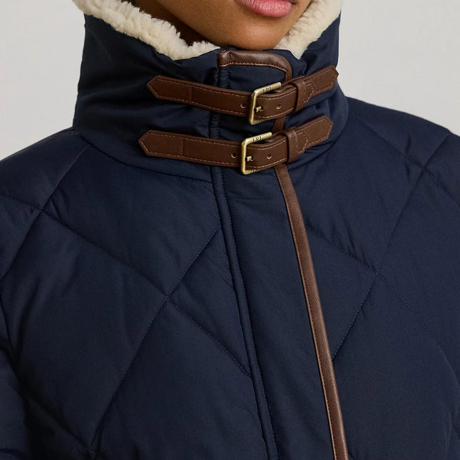 Lauren Ralph Lauren Women's Faux-Fur-Collar Diamond Quilted Jacket
