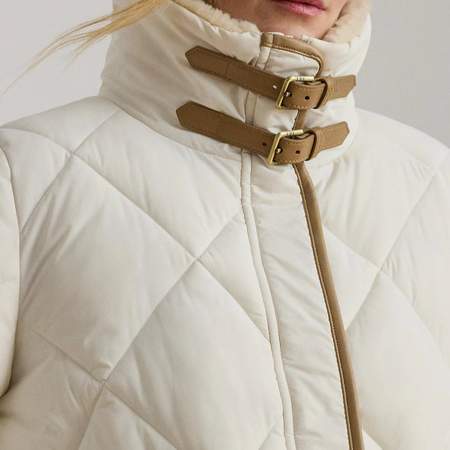 Lauren Ralph Lauren Women's Faux-Fur-Collar Diamond Quilted Jacket