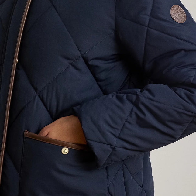 Lauren Ralph Lauren Women's Faux-Fur-Collar Diamond Quilted Jacket