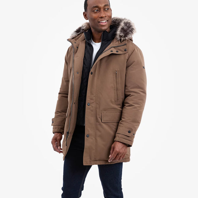 Michael Kors Men's Hooded Bib Snorkel Parka Coat