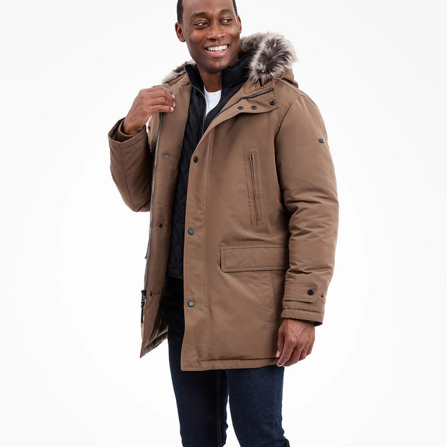 Michael Kors Men's Hooded Bib Snorkel Parka Coat