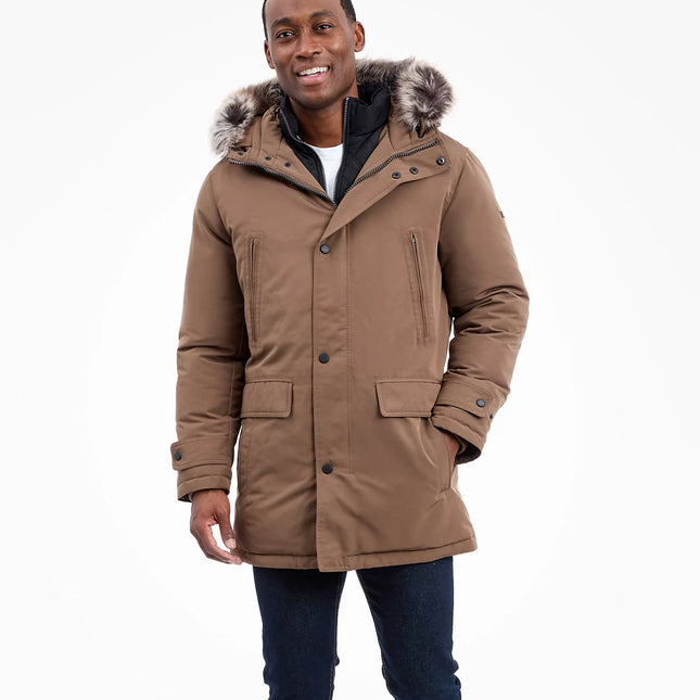 Michael Kors Men's Hooded Bib Snorkel Parka Coat