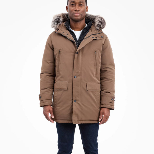 Michael Kors Men's Hooded Bib Snorkel Parka Coat