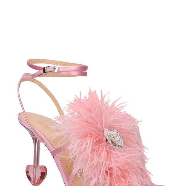 Mach & Mach 95mm Feather & satin sandals
