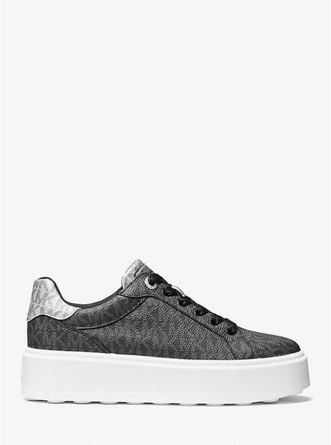 Michael Kors Romey Metallic Two-Tone Signature Logo Platform Sneaker