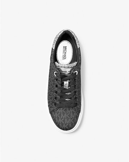 Michael Kors Romey Metallic Two-Tone Signature Logo Platform Sneaker