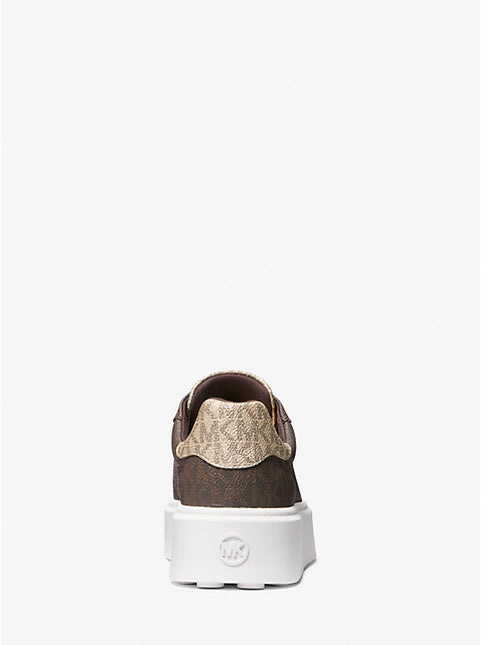 Michael Kors Romey Metallic Two-Tone Signature Logo Platform Sneaker