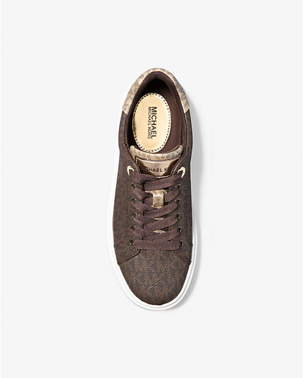Michael Kors Romey Metallic Two-Tone Signature Logo Platform Sneaker