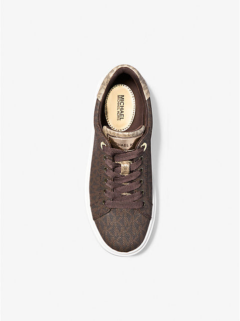Michael Kors Romey Metallic Two-Tone Signature Logo Platform Sneaker