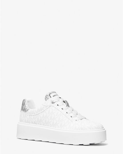Michael Kors Romey Metallic Two-Tone Signature Logo Platform Sneaker